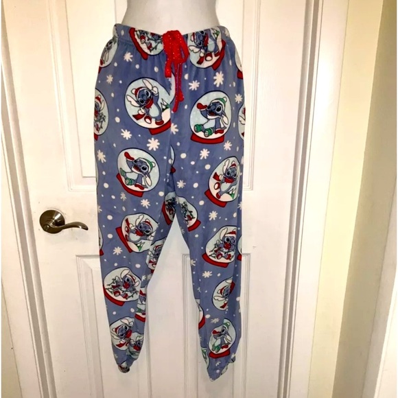 Disney Stitch Christmas‎ Soft Fleece Pajama Pant W/pockets  Size Medium (8-10) - Picture 1 of 12